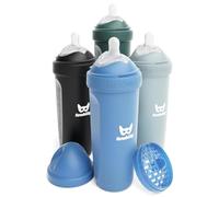 Biberons doubles anti-coliques Herobility - 12 fl oz/340ml - Lot de 4 - Biberons multicolores - Denim, Schwarz, Dunkelgrün, Grau