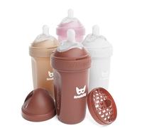 Biberons doubles anti-coliques Herobility - 140 ml - Lot de 4 - Biberons multicolores - Sand, Waldmurmeltier, Rosa, Weiß