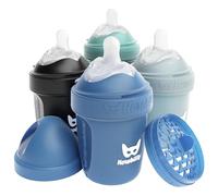 Biberons doubles anti-coliques Herobility - 5 fl oz/140ml - Lot de 4 - Biberons multicolores - Denim, Schwarz, Dunkelgrün, Grau