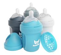 Biberons doubles anti-coliques Herobility - 5 fl oz/140ml - Lot de 4 - Biberons multicolores - Weiß, Grau, Eisenblau, Blau