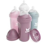Biberons doubles anti-coliques Herobility - 8.5 fl oz/240ml - Lot de 4 - Biberons multicolores - Weiß, Grau, Rosa, Weißdornrose