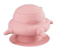 Biberons pour chiots pour l'allaitement du lait pour chiot, mangeoire à 4 tétines avec ventouse puissante, bol d'allaitement en silicone de qualité alimentaire avec couvercle amovible, mangeoires pou