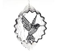 Bibest Carillons Éoliens Rotatifs en Acier Inoxydable, Mobile À Vent Colibri Suspendu Spinner À Vent Rotative en Métal avec Streamer pour Jardin Fenêtre Décoration