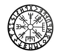 Bibest Métal Mur Art Metal Viking Decor - Nordique Mythologie Symboles Décor Mural - Métal Suspendu Boussole Arbre Artisanat - Métal Mur Mural Décor Décoration d'intérieur 28cm