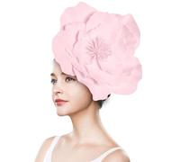 Bibi avec fleur, grand chapeau de fleurs, bandeau floral 3D, accessoire de cheveux élégant et vintage pour femme, pour thé, mariage, célébration, rose