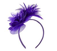 Bibi - Bandeau à plumes - Accessoire de cheveux des années 1920 - Pour fête de thé, carnaval, mariage - Violet - Taille unique