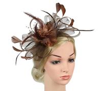 Bibi bandeau avec clip pour femme - chapeau plume réversible pour cocktail thé fête