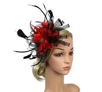 Bibi bandeau avec clip pour femme - chapeau plume réversible pour cocktail thé fête