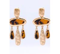 Bibi Bijoux Bibi Bijoux Gold Tone Tortoise Shell Statement Earrings