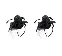 Bibi de fleurs, 2 pièces Barrette chapeau casque bandeau chapeaux de fleurs for femmes mariée bandeau dames chapeaux perruque bandeau fascinateur mariage chapeau rouge