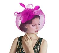 Bibi de Mariage Élégant avec Voilette - Chapeau Fascinant pour Mariée - Pince à Cheveux pour Soirée, Cocktail - Bandeau Voilé, Coiffure en Maille Courte