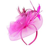 Bibi de thé britannique pour femme avec serre-tête crayon, rose vif, Taille unique