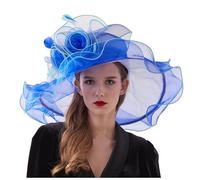 Bibi d'église pour femme, chapeau de mariage pour fête de thé de mariée, bleu, taille unique