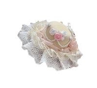 Bibi élégant en organza blanc avec bordures en dentelle délicate - Accessoire de cheveux réglable pour mariage, course, fête de jardin - Parfait pour les mariées, les mères de la mariée, les invités
