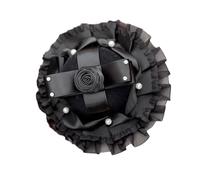 Bibi élégant en organza noir avec bordure en dentelle - Accessoire de cheveux polyvalent pour femme - Pour mariage, fête, mariage, église, Pâques et fête des mères