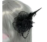 Bibi élégant et délicat à plumes fait à la main pour femme - Accessoire de cheveux en cristal - Ornement artistique des années 1920