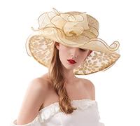 Bibi élégant pour femme - Chapeau de mariage - Chapeau de mariée avec fleurs et plumes - Style vintage des années 1920 et 1950, kaki, Taille unique