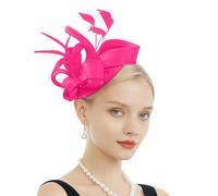 Bibi en plumes pour femme avec fleurs artificielles années 1950, pour carnaval, cocktail, thé, mariage (taille unique)