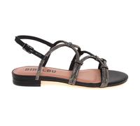 Bibi Lou - Sandale plate avec strass - Femme - Chaussures - Noir - Taille: 37 EU