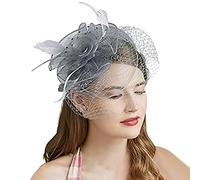 Bibi pour femme - Accessoire de coiffure pour mariage, chapeau - Clips - Voile - Bandeau pour fête de thé - Pour femme - Boîte à pilules - Accessoire de cheveux pour église, Halloween, cocktail, club,