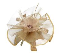 Bibi pour femme - Chapeau de mariage - Chapeau à clip - Voile - Bandeau - Tea Party - En maille - Pour l'église, Halloween, cocktail, club, or, Taille unique