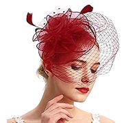 Bibi pour femme - Chapeau de mariage - Clips - Voile - Bandeau - Tea Party - Chapeau en maille - Accessoire de cheveux pour l'église, Halloween, cocktail, club, RD2, taille unique