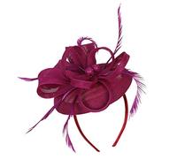 Bibi pour femme - Fleurs - Plumes - Clip - Bandeau à plumes - Accessoire de cheveux pour carnaval, église, mariage, cocktail, club, fascinators, cocktail, thé (taille unique)