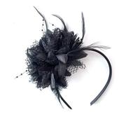Bibi pour mariage noir - ShiningUU noir élégant pour femme | Pinces à cheveux plumes et fleurs, pince à cheveux en plumes pour mariage | Fête d'anniversaire pour femmes et filles, courses, thé au