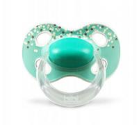 BIBI Sucette en silicone naturelle, pois, 6 - 16 m, turquoise