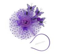 Bibi unique pour cheveux de mariée avec bandeau ornement papillon et fausses perles pour décoration de mariage