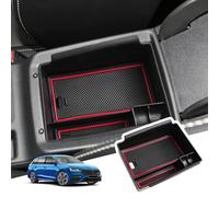BIBIBO Organisateur de console centrale compatible avec Skoda Octavia 4 MK4 RS 2020-2025, boîte de rangement pour accoudoirs, accoudoir de voiture, accessoires avec tapis antidérapant