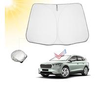 BIBIBO Pare-Soleil pour Pare-Brise Avant Compatible avec Skoda Enyaq iV 2021-2025, Protection Solaire Pliable Anti-UV