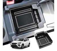 BIBIBO Porte-objets Accoudoir pour Seat Ateca SUV 2016-2022, Boîte de rangement, Auto Accessoires originaux Intérieur Organiser, Storage Box avec tapis antidérapant (blanc)