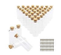 BiBiFly Lot de 40 mini flacons en verre de 20 ml avec bouchons en liège, flacons transparents en liège/mini fioles en verre pour dragées de mariage, loisirs créatifs, décoration, etc