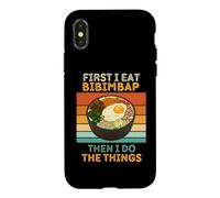 Bibimbap Vintage First I Eat Bibimbap Then I Do The Things Coque pour iPhone X/XS