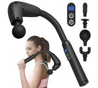 BIBIRE Pistolet de Massage Musculaire avec poignée étendue, Masseurs Électriques Portables Masseur des Tissus Profonds, 4 Têtes de Massage et l'Écran LCD Pour Soulager Douleurs et Raideurs Musculaires