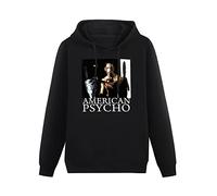bibizan American Psycho Movie Chainsaw Hoody Unisex Ptinted Hoodies Long Sleeve Men's Hooded with Pocket Black S