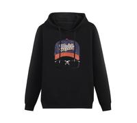 bibizan Major League II Logo Baseball Cap Hoody Unisex Ptinted Hoodies Long Sleeve Men's Hooded with Pocket Black M
