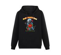 bibizan Rose Tattoo Rock Outlaws Hoody Unisex Ptinted Hoodies Long Sleeve Men's Hooded with Pocket Black L