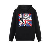 bibizan The Last Resort Skinhead Oi Punk Hoody Unisex Ptinted Hoodies Long Sleeve Men's Hooded with Pocket Black XL