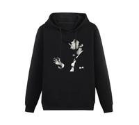 bibizan Tom Waits Icon Hoody Unisex Ptinted Hoodies Long Sleeve Men's Hooded with Pocket Black S
