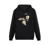 bibizan Vintage 80S Johnny Winter Western Concert Hoody Unisex Long Sleeve Hooded with Pocket Black S