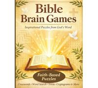 Bible Brain Games: 175+ faith-based puzzles including word searches, crosswords, trivia, cryptograms, who am I, mazes & spot the difference. 8.5"x11" ... treasure their faith and love a good puzzle.