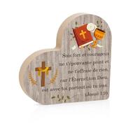 Bible Cadeaux Religieux Cadeaux Chrétiens pour Dames, Décoration Planche en Bois en Forme de Coeur Balancier Bible Cadeau Noel Cadeau D'inspiration Encouragement Inspirant Inspirantes