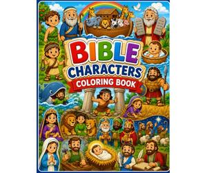 Bible Characters Coloring Book for Kids Ages 3-8: Fun and Easy Christian Coloring Pages Featuring Adam, Noah, Moses, David, Jonah, Daniel, Esther, Mary, Baby Jesus, and More Bible Heroes