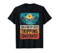 Bible chrétienne vintage marchant par la foi, trébuchant constamment T-Shirt