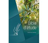 Bible d’étude, version du Semeur, couverture rigide verte, motif olivier, tranche blanche