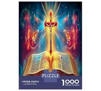 Bible et Croix Jigsaw Puzzle Jeux D'intelligence 1000 Piece Jésus Puzzle Jouet Éduchatif Divertissement Créatif Aux Adultes Et Enfants 52x38cm/1000pcs