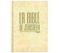 Bible Jérusalem: Format compact, reliure rigide blanche, tranches or