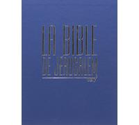 Bible Jérusalem: Format major, reliure souple en cuir bleu, coffret rigide, tranches argent